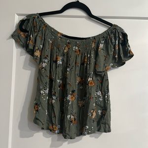 Women’s green floral blouse